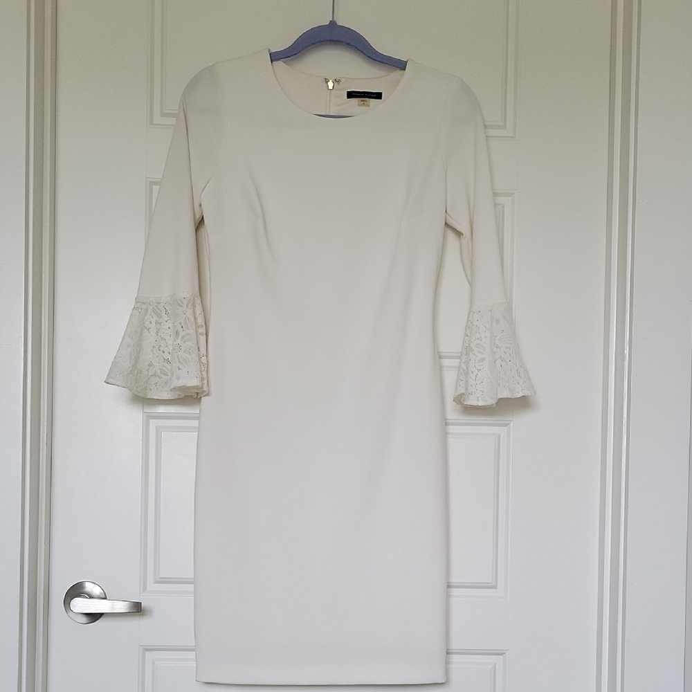 Tommy Hilfiger Cream Sheath Dress with Bell Sleeves